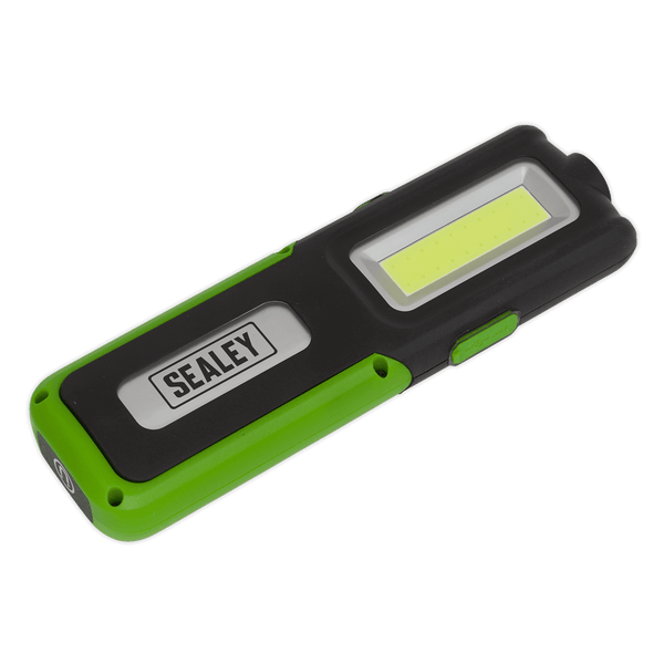Sealey LED Inspection Lamps 5W COB & 3W SMD LED Rechargeable Inspection Light with Power Bank - Green-LED318G 5054511621884 LED318G - Buy Direct from Spare and Square
