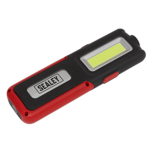 Sealey LED Inspection Lamps 5W COB & 3W SMD LED Rechargeable Inspection Light with Power Bank - Red-LED318R 5054511622027 LED318R - Buy Direct from Spare and Square