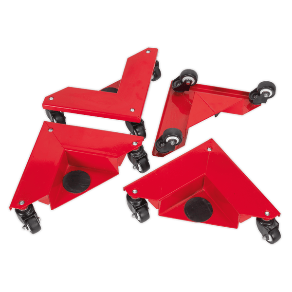 Sealey Load Handling Set of 4 Corner Transport Dollies - 150kg Capacity-CM4 5051747910300 CM4 - Buy Direct from Spare and Square