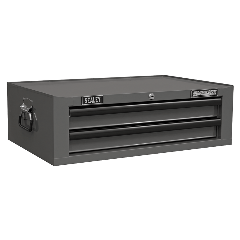 Sealey Mid-Box Tool Chest 2 Drawer with Ball-Bearing Slides - Grey/Black 5054630302718 AP26029TG - Buy Direct from Spare and Square