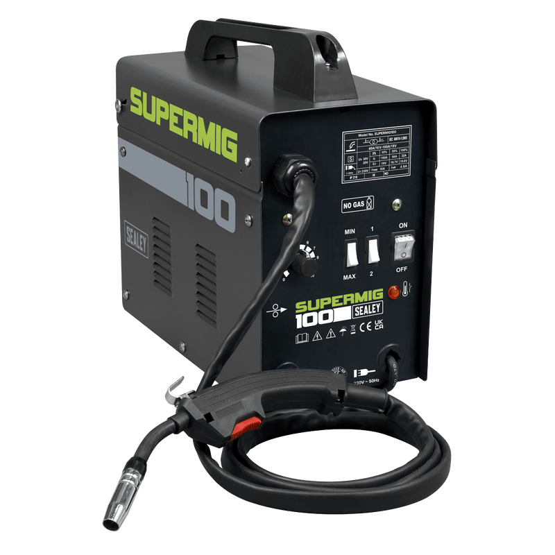 Sealey MIG Welders 100A No-Gas MIG Welder-SUPERMIG100 5054630180835 SUPERMIG100 - Buy Direct from Spare and Square