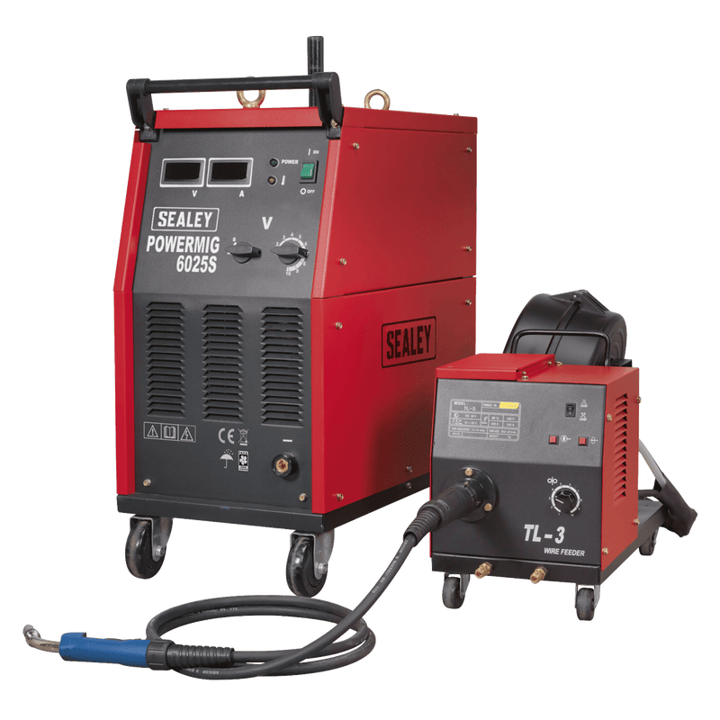 Sealey MIG Welders 250A Professional MIG Welder 415V 3ph with BINZEL® Euro Torch & Portable Wire Drive-POWERMIG6025S 5051747700260 POWERMIG6025S - Buy Direct from Spare and Square