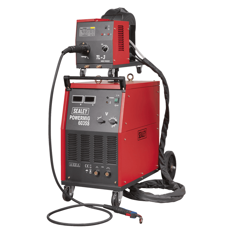 Sealey MIG Welders 350A Professional MIG Welder 415V 3ph with BINZEL® Euro Torch & Portable Wire Drive-POWERMIG6035S 5051747700277 POWERMIG6035S - Buy Direct from Spare and Square