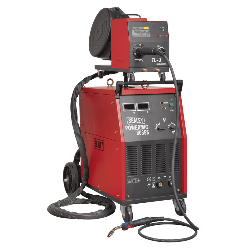 Sealey MIG Welders 350A Professional MIG Welder 415V 3ph with BINZEL® Euro Torch & Portable Wire Drive-POWERMIG6035S 5051747700277 POWERMIG6035S - Buy Direct from Spare and Square
