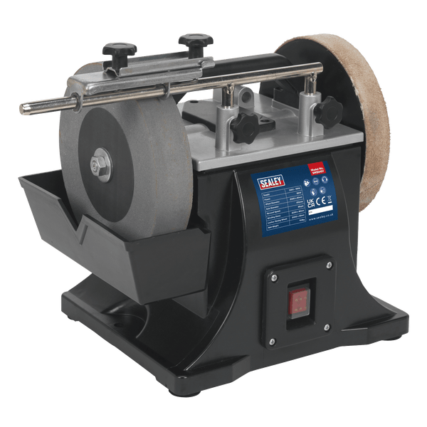 Sealey Miscellaneous Ø200mm Sharpener with Honing Wheel 180W-SMS2101 5054511078497 SMS2101 - Buy Direct from Spare and Square