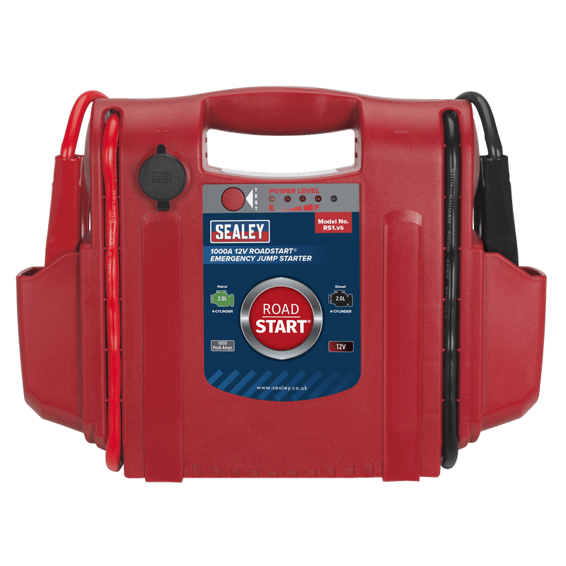 Sealey Mobile Power Systems 1000A 12V RoadStart® Emergency Jump Starter-RS1 5024209337762 RS1 - Buy Direct from Spare and Square