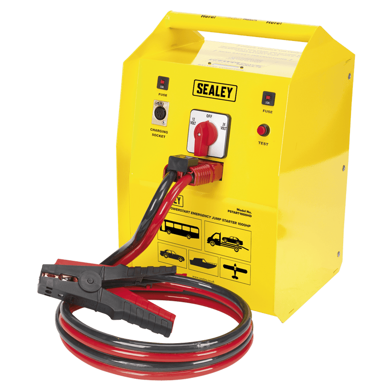 Sealey Mobile Power Systems 12/24V PowerStart Emergency Jump Starter 1000hp-PSTART1000HD 5051747937826 PSTART1000HD - Buy Direct from Spare and Square