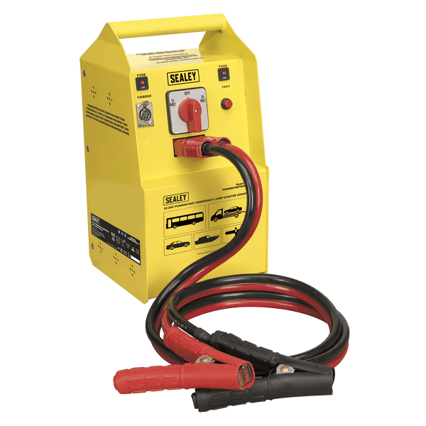 Sealey Mobile Power Systems 12/24V PowerStart Emergency Jump Starter 500hp-POWERSTART500 5024209618595 POWERSTART500 - Buy Direct from Spare and Square