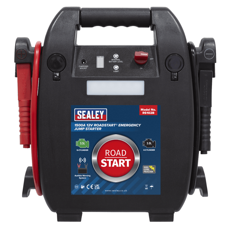 Sealey Mobile Power Systems 1500A 12V RoadStart® Emergency Jump Starter-RS102B 5054511260243 RS102B - Buy Direct from Spare and Square