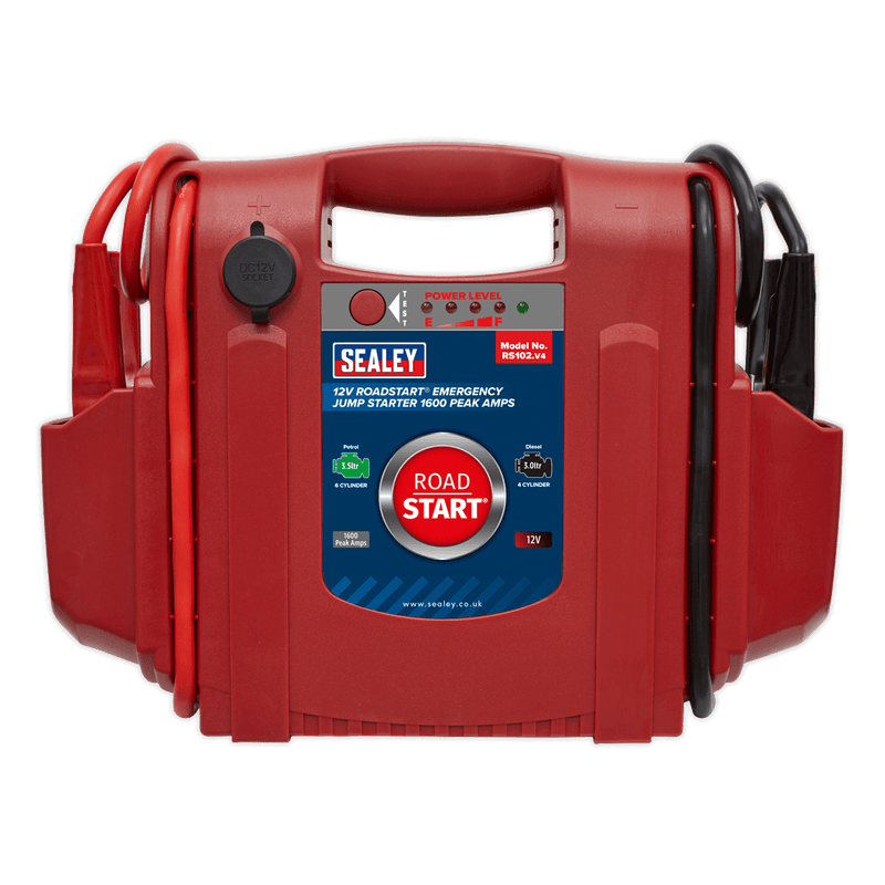Sealey Mobile Power Systems 1600A 12V RoadStart® Emergency Jump Starter-RS102 5024209573986 RS102 - Buy Direct from Spare and Square