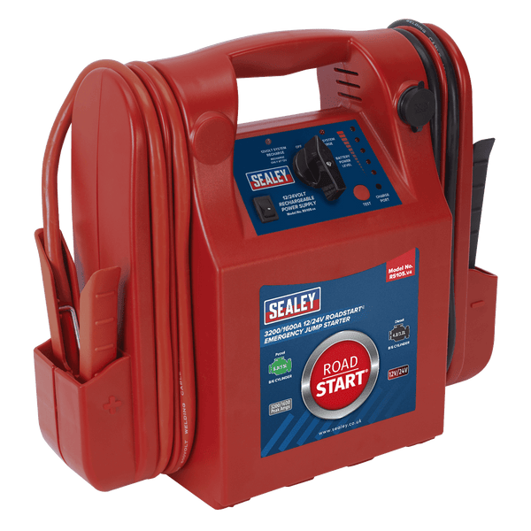 Sealey Mobile Power Systems 3200/1600A 12/24V RoadStart® Emergency Jump Starter-RS105 5024209861557 RS105 - Buy Direct from Spare and Square