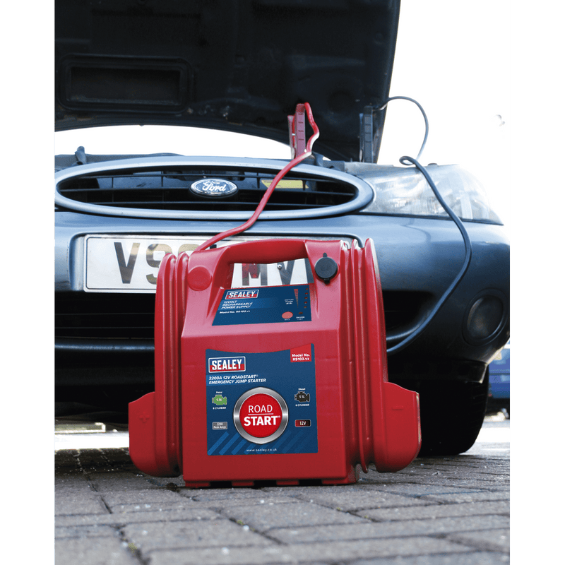 Sealey Mobile Power Systems 3200A 12V RoadStart® Emergency Jump Starter-RS103 5024209861533 RS103 - Buy Direct from Spare and Square