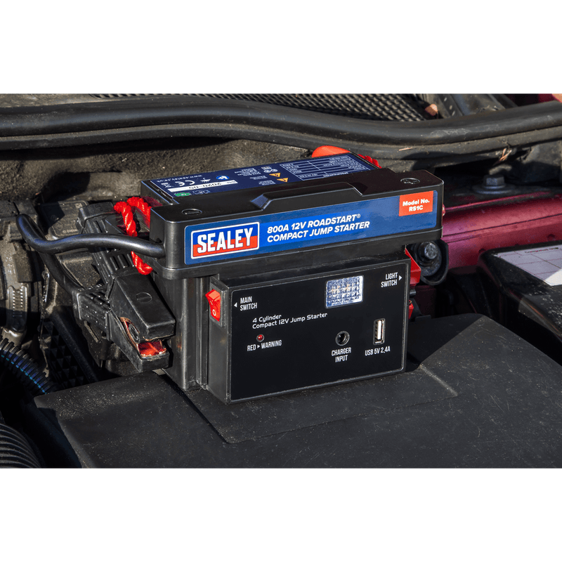 Sealey Mobile Power Systems 900A 12V RoadStart® Compact Jump Starter-RS1C 5054511867534 RS1C - Buy Direct from Spare and Square