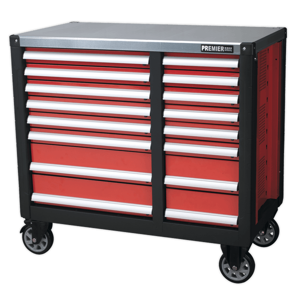 Sealey Mobile Workbenches 16 Drawer Mobile Workstation with Ball-Bearing Slides-AP24216 5051747444454 AP24216 - Buy Direct from Spare and Square