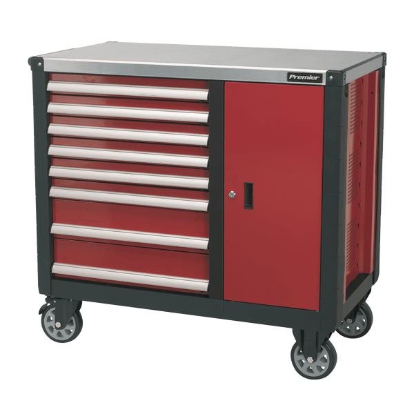 Sealey Mobile Workbenches 8 Drawer Mobile Workstation with Ball-Bearing Slides-AP2418 5024209167734 AP2418 - Buy Direct from Spare and Square