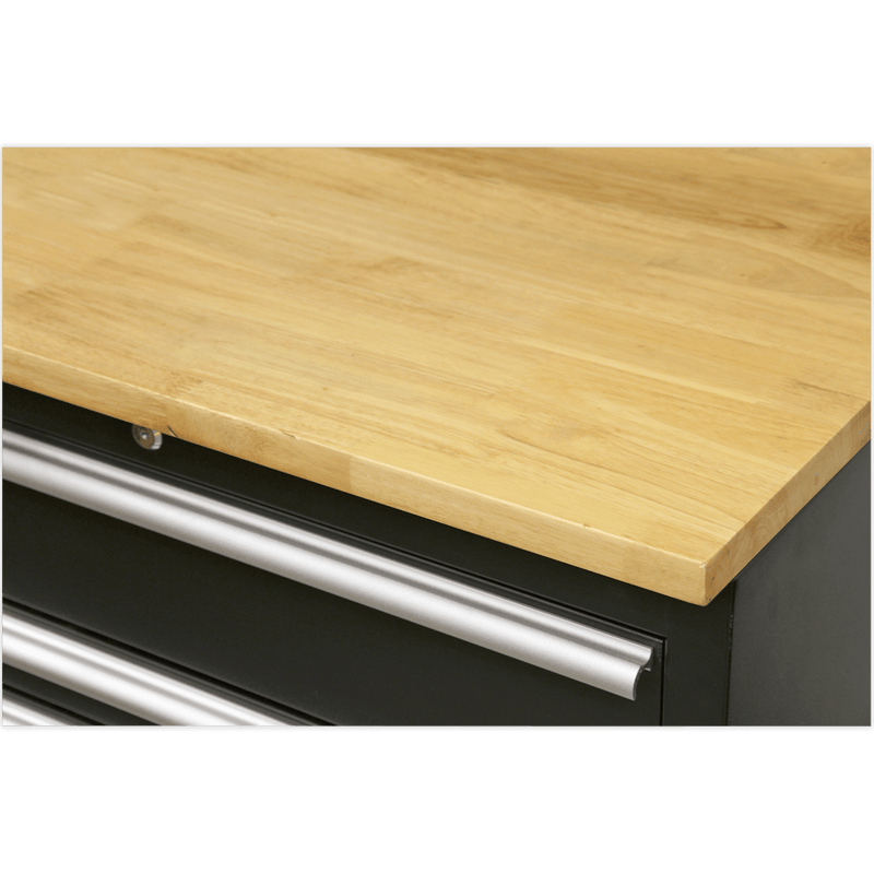 Sealey Modular Storage Systems Premier 5.6m Storage System - Oak Worktop-APMSOAK 5054511004137 APMSOAK - Buy Direct from Spare and Square
