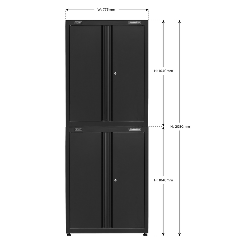 Sealey Modular Storage Systems Rapid-Fit Dual Stacking Cabinets-APMS2HFPS 5054511744880 APMS2HFPS - Buy Direct from Spare and Square