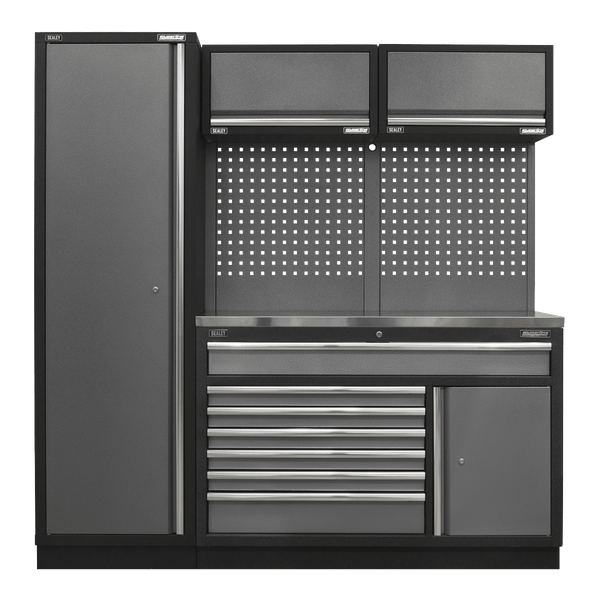 Sealey Modular Storage Systems Superline PRO® 1.96m Storage System - Stainless Steel Worktop-APMSSTACK09SS 5054630000775 APMSSTACK09SS - Buy Direct from Spare and Square