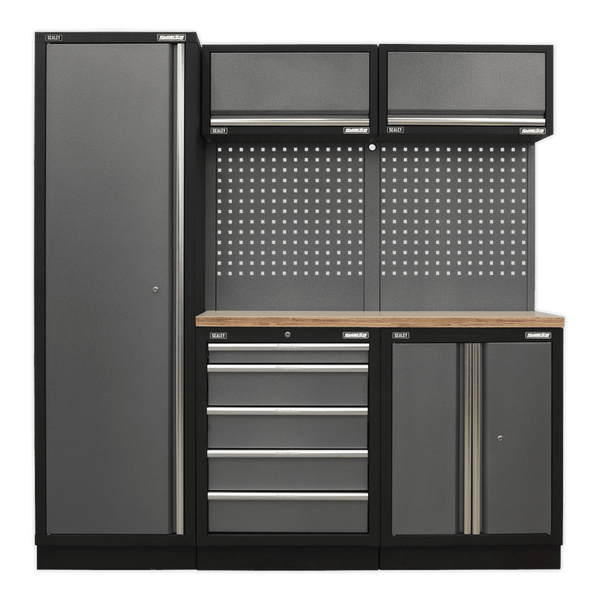 Sealey Modular Storage Systems Superline PRO® 2.0m Storage System - Wood Worktop-APMSSTACK02W 5054511124606 APMSSTACK02W - Buy Direct from Spare and Square