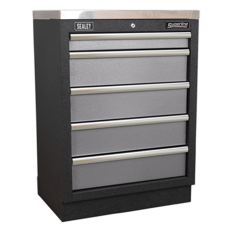 Sealey Modular Storage Systems Superline PRO® 4.9m Storage System - Stainless Worktop-APMSSTACK01SS 5054511124576 APMSSTACK01SS - Buy Direct from Spare and Square
