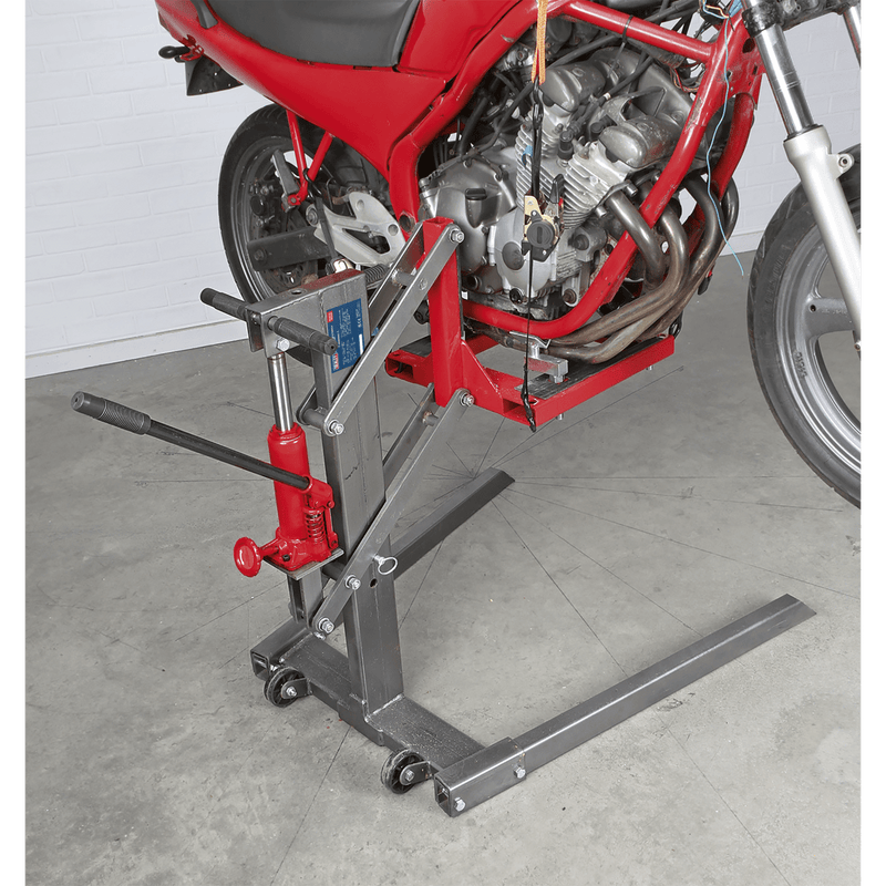 Sealey Motorcycle Lifts & Work Tables 450kg Single Post Hydraulic Motorcycle Lift-MCL500 5051747854390 MCL500 - Buy Direct from Spare and Square