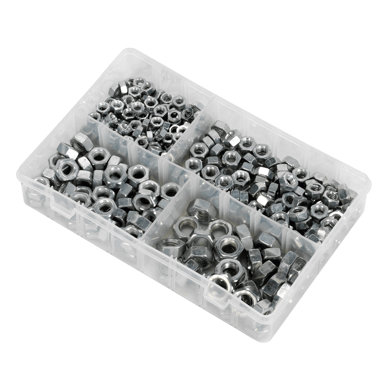 Sealey Nuts & Bolts 320pc 1/4"-1/2"UNC Steel Nut Assortment-AB030SN 5054630259654 AB030SN - Buy Direct from Spare and Square