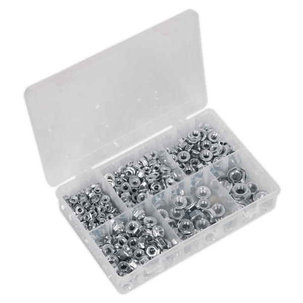 Sealey Nuts & Bolts 390pc Serrated Flange Nut Assortment DIN 6923 - M5-M12-AB031FN 5054511034639 AB031FN - Buy Direct from Spare and Square