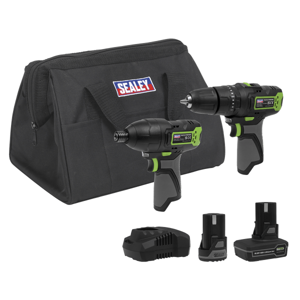 Sealey One Battery Platforms 2 x 10.8V SV10.8 Series Combi Drill & Impact Driver Kit-CP108VCOMBO3 5054630275128 CP108VCOMBO3 - Buy Direct from Spare and Square