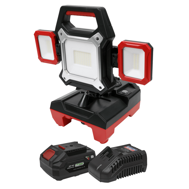 Sealey One Battery Platforms 20V 4Ah SV20 Series 2-in-1 Cordless/Corded 45W SMD LED Worklight Kit-CP20VWLKIT1 5054630137457 CP20VWLKIT1 - Buy Direct from Spare and Square