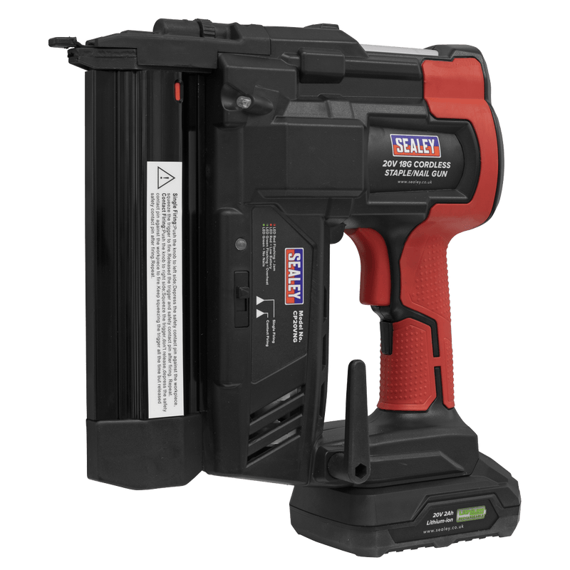 Sealey One Battery Platforms 20V SV20 Series 18G Cordless Staple/Nail Gun - Body Only-CP20VNG 5054511736359 CP20VNG - Buy Direct from Spare and Square