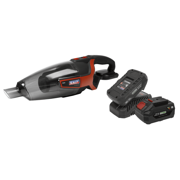 Sealey One Battery Platforms 20V SV20 Series 650ml Cordless Handheld Vacuum Cleaner Kit - 2 Batteries-CP20VCVKIT 5054630060717 CP20VCVKIT - Buy Direct from Spare and Square