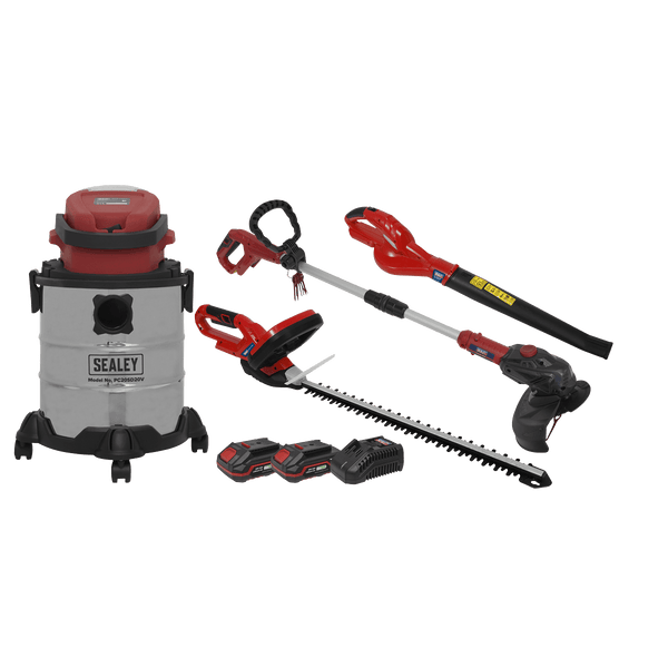 Sealey One Battery Platforms 4 x 20V SV20 Series Cordless Garden Power Tool Combo Kit - 2 Batteries-CP20VCOMBO3 5054511696431 CP20VCOMBO3 - Buy Direct from Spare and Square