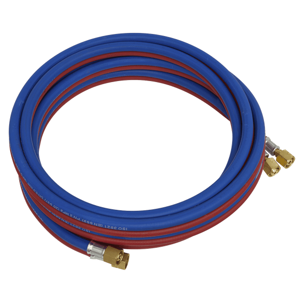 Sealey Oxyacetylene Twin Rubber Hose Set Oxyacetylene 5m-SGA5 5054630234590 SGA5 - Buy Direct from Spare and Square