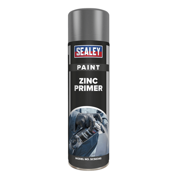 Sealey Paint 500ml Grey Zinc Primer Paint-SCS034S 5054511075083 SCS034S - Buy Direct from Spare and Square