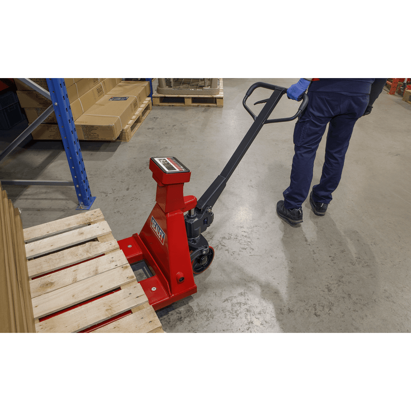 Sealey Pallet Trucks 1150 x 555mm Pallet Truck with Scales - 2000kg Capacity-PT1150SC 5054630213571 PT1150SC - Buy Direct from Spare and Square
