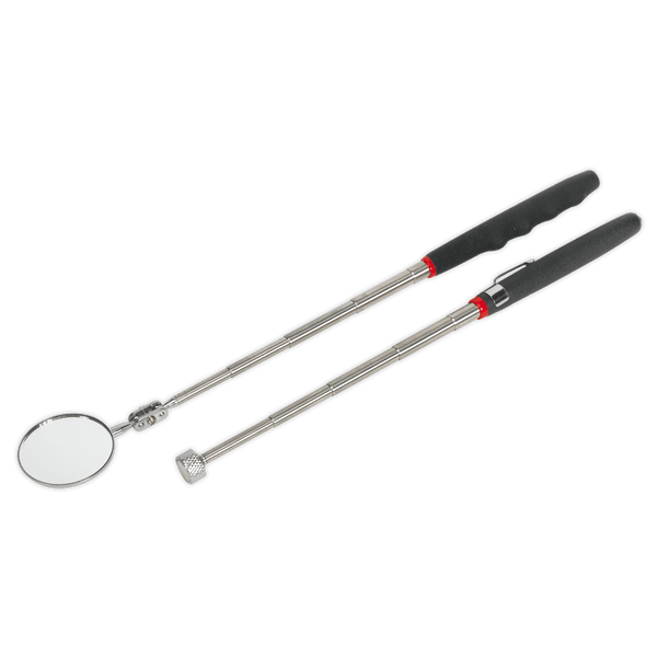 Sealey Pick-Up & Inspection 2pc Telescopic Magnetic Pick-Up Tool & Inspection Mirror Set-S0940 5051747691377 S0940 - Buy Direct from Spare and Square