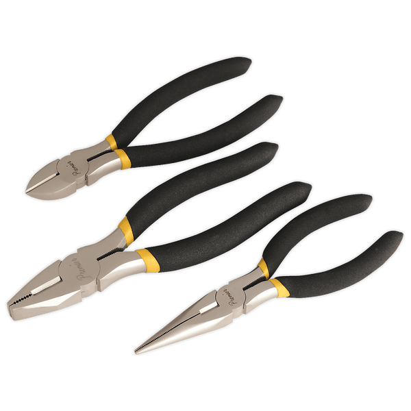 Sealey Pliers 3pc Pliers Set Ni-Fe Finish-AK9333 5024209093736 AK9333 - Buy Direct from Spare and Square