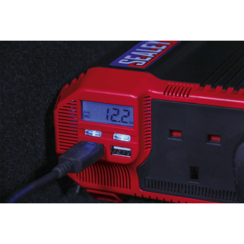 Sealey Power Inverter Modified Sine Wave 2000W 12V DC - 230V ~ 50Hz 5051747729285 PI2000 - Buy Direct from Spare and Square