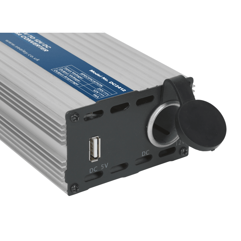Sealey Power Inverters 24V to 12V DC 15A Converter-DC2412 5051747946149 DC2412 - Buy Direct from Spare and Square