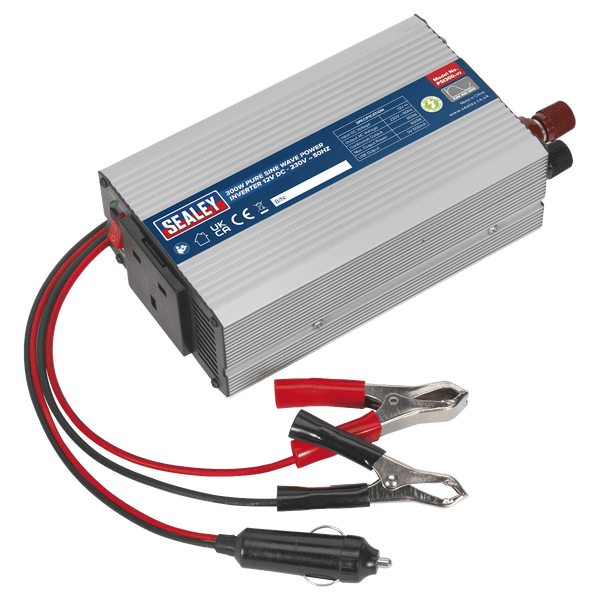 Sealey Power Inverters 300W Pure Sine Wave Power Inverter 12V DC - 230V ~ 50Hz-PSI300 5051747733527 PSI300 - Buy Direct from Spare and Square