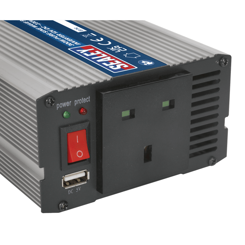 Sealey Power Inverters 300W Pure Sine Wave Power Inverter 12V DC - 230V ~ 50Hz-PSI300 5051747733527 PSI300 - Buy Direct from Spare and Square