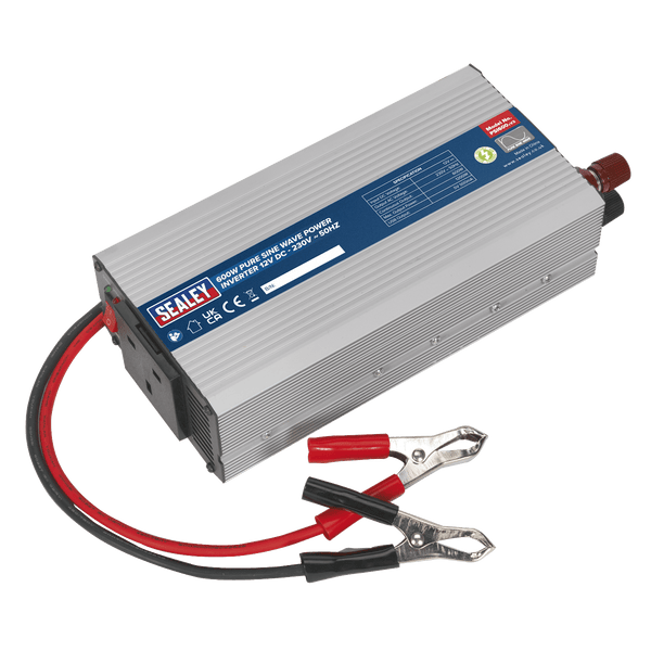 Sealey Power Inverters 600W Pure Sine Wave Power Inverter 12V DC - 230V ~ 50Hz-PSI600 5051747733534 PSI600 - Buy Direct from Spare and Square