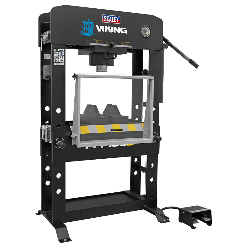 Sealey Presses 100 Tonne Viking Heavy-Duty Floor Type Air/Hydraulic Press-PPF100S 5054630135484 PPF100S - Buy Direct from Spare and Square
