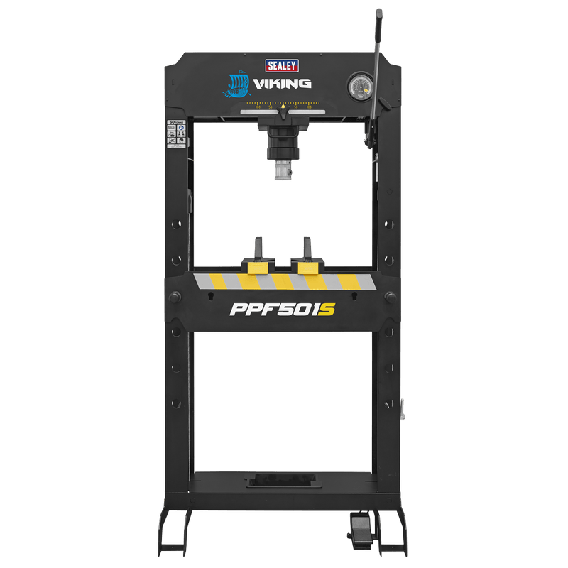 Sealey Presses 50 Tonne Viking Heavy-Duty Floor Type Air/Hydraulic Press-PPF501S 5054630134982 PPF501S - Buy Direct from Spare and Square