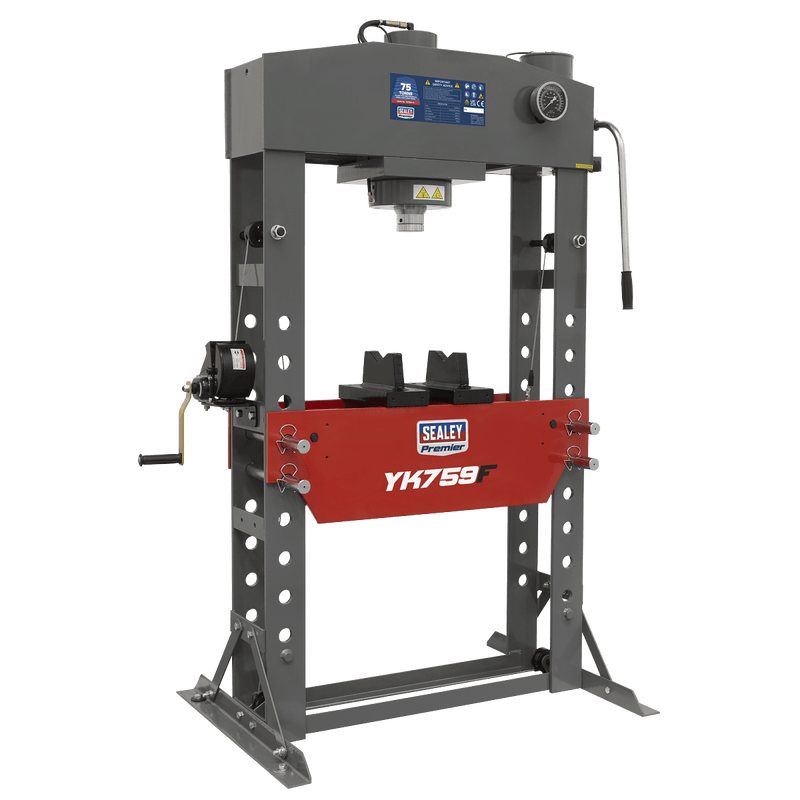 Sealey Presses 75 Tonne Premier Heavy-Duty Floor Type Hydraulic Press-YK759F 5054511718119 YK759F - Buy Direct from Spare and Square