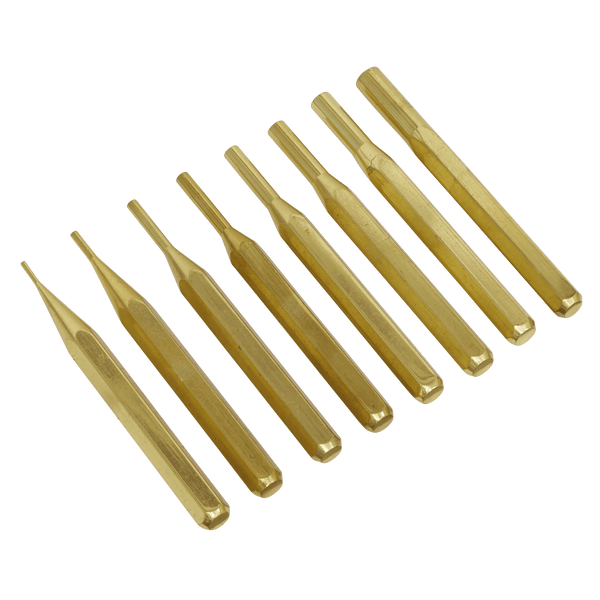 Sealey Punches & Chisels 8pc Brass Pin Punch Set-AKB08 5054630278426 AKB08 - Buy Direct from Spare and Square