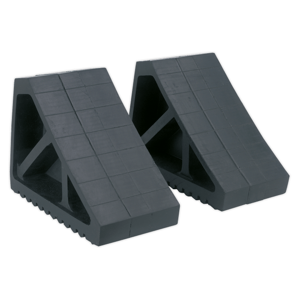 Sealey Ramps & Chocks Rubber Wheel Chocks - Pair-WC02 5024209916707 WC02 - Buy Direct from Spare and Square