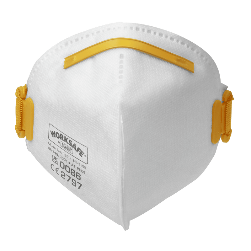 Sealey Respiratory Protection FFP1 Fold Flat Mask - Pack of 3-9329/3 5054511860627 9329/3 - Buy Direct from Spare and Square