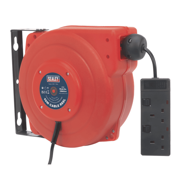 Sealey Retracting Cable Reels 10m Retractable Cable Reel 230V-CRM10 5024209333870 CRM10 - Buy Direct from Spare and Square