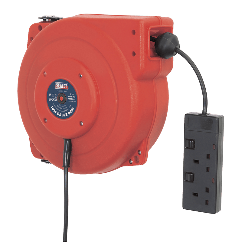 Sealey Retracting Cable Reels 10m Retractable Cable Reel 230V-CRM10 5024209333870 CRM10 - Buy Direct from Spare and Square